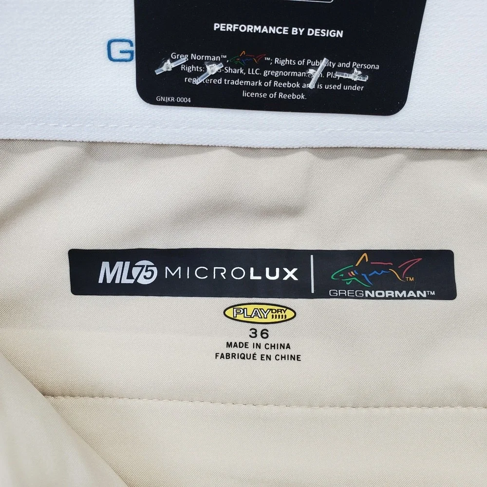 Greg Norman ML75 Microlux Golf Shorts Men 36 White Play-Dry Performance G7S9H902